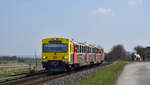 Ein VT2E als RB15 Bad Homburg - Brandoberndorf zwischen Wehrheim und Neu Anspach.