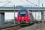 Die sogenannte „Hamsterbacke“ (BR 442) unter der neuen Brücke der Umgehungsstraße  bei Bergen auf Rügen, die in kürze für den Strassenverkehr freigegeben wird. - 12.02.2019
