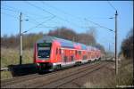 RE aus Rostock nach Bad Kleinen am 09.04.2011 in Sildemow.