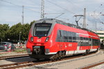 442 841 als S2(Warnemünde-Güstrow)bei der Ausfahrt in Warnemünde.07.08.2016 