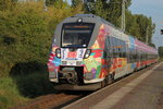 442 354 als S3 von Warnemnde nach Rostock Hbf bei der Einfahrt im Haltepunkt Rostock-Bramow.25.09.2016 