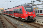 442 350 als RB12(RB 13261)von Rosotock Hbf nach Ribnitz-Damgarten West kurz vor der Ausfahrt im Rostocker Hbf.14.10.2016 