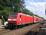 146 008 mit RE 5 nach Emmerich im Bf Voerde (Niederrhein ) am 31.05.2009