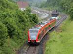 RB 55 der Kurhessenbahn verlsst Brilon Wald Richtung Korbach. 07.06.2012.