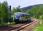 Die Vogtlandbahn auf dem Weg nach Cheb (Eger).