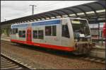 VT 504 002 im Einsatz bei Vetter Busunternehmen GmbH (VESK) als VE 81204 nach Bad Schmiedeberg am 15.09.2013 in Lutherstadt Wittenberg (NVR-Nummer 95 80 0504 002-6 D-VESK), ex PEG)