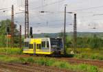 Burgenlandbahn 672 909 als RB 34871 von Wangen (U) nach Naumburg (S) Ost, am 08.09.2015 bei der Einfahrt in Naumburg (S) Hbf.