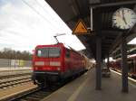 DB 143 169-1 mit der RB 16184 von Halle (S) Hbf nach Eisenach, am 14.04.2013 in Erfurt Hbf.