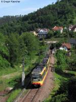 Wagen 909 mit einem weiteren Triebwagen als S41 nach Freudenstadt Hbf.