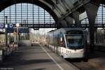 TW 1024 der Saarbahn verlsst den Karlsruher Hbf als S31 nach Rastatt ber Ettlingen West.