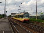 AVG Stadtbahn Doppeleinheit am 13.06.09 in Ettlingen Bhf 