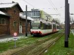 Ein recht seltener Gast konnte am 12.02.2013, in Form vom wei/rot lackiertem Tw 848, auf der Sdostbahn gesichtet werden.