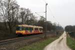 AVG ETW 825  Klinik am Stadtgarten  als S4 nach Karlsruhe Tullastrae bei Rastatt-Niederbhl.