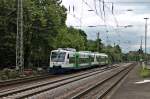 Nachschuss auf BSB 002 (650 029-1) und BSB 009 (650 036-6) als S-Bahn nach Breisach bei der Ausfahrt aus dem Startbahnhof Freiburg (Brsg) Hbf.