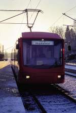 Bf Stollberg (Sachs.), Citybahn-ET abfahrbereit nach Chemnitz Hbf