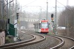Der neue Triebzug 431 des VMS auf der Strecke von Riesa kommend in Chemnitz-Furth auf der Fahrt zum Hbf.-Chemnitz, kommend von Mittweida. Leider fing es stark an zu regnen, als die Aufnahme entstanden ist. 06.04.2016