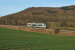 Wagen 701 der Regionalbahn Kassel war am 12.02.2022 als RT1 auf dem Weg von Hofgeismar-Hümme zur Holländischen Straße in Kassel.