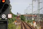 S-Bahn Berlin: Ausfahrt einer Bahn in Richtung Stadt von der Station Stresow.  