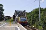 06.08.20014, Hp Storkower Straße; Blick auf die beiden Überwerfungsbauwerke am Nordende. Unter ihnen wechseln die Fernbahngleise von der Innen- auf die Außenseite der Ringbahn