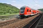 S1 von Bad Schandau nach Meißen Triebischtal verlässt am 11.5.2018 den Bahnhof Königstein in der sächsischen Schweiz.