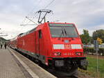 146 213-4 (NVR-Nummer: 91 80 6146 213-4 D-DB) steht im Bahnhof Bad Schandau  am 06. Oktober 2021 als S1.