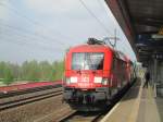 S - Bahn Dresden mit 182 - 022 - 4 als S 1 nach Schöna beim Halt in Dresden Dobritz. 12.04.2014