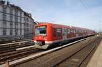 474 635-0 verlässt am 25.3.2017 als S3 von Hamburg-Harburg Rathaus nach Pinneberg den Bahnhof Hamburg-Altona.