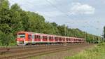 S3 Buxtehude - Pinneberg kurz vor Erreichen des Haltes Halstenbek. Aufgenommen am 10.7.2018 19:39