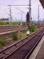Signal 677 steht an der Nordausfahrt vom Bahnhof Hamburg-Wilhelmsburg. 01.07.07