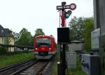 Einfahrt eines Zuges der Hamburger S-Bahn in die Station  Slldorf . Das gestutzte Ausfahrtsignal Richtung Westen ist wohl einmalig in der Hansestadt. 26.5.2013