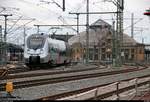 1442 661 (Bombardier Talent 2) der S-Bahn Mitteldeutschland (MDSB II | DB Regio Südost) als S 37854 (S8) von Halle(Saale)Hbf nach Lutherstadt Wittenberg Hbf durchfährt das Gleisvorfeld von Halle(Saale)Hbf. Aufgenommen von der Delitzscher Straße. [26.1.2018 | 15:51 Uhr]