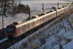 S2 am 5.1.2011 um 15:44 Uhr Richtung Peterhausen hinter Vierkirchen.
