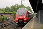 Als S 39632(Feucht - Roth) steht 442 242 am 27.05.2013 im Bahnhof Feucht zur Abfahrt bereit.