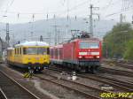 726 004-5 (Gleismesszug) und 143 830-8 mit S 5 nach Dortmund.