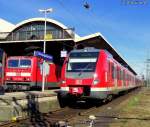 Hier die zwei Einheiten 422 055/555 und 422 005/505 in M'Gladbach Hbf stehend, kurz nach ihrer Ankunft aus Hagen.