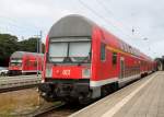 DABbuzfa 760 steht als S1 abgestellt im Bahnhof Warnemnde spter ging es nach Rostock Hbf zurck.19.07.2013