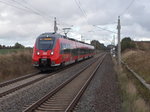 442 850 unterwegs,am 09.Oktober 2016,auf der S-Bahnlinie Güstrow-Warnemünde,bei Kronskamp.