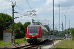 21.07.2017 430 595 Abfahrt von Kirchheim u.Teck nach Herrenberg, kurz nach der Straßenüberführung, in deren Schatten der Fotograf stand 