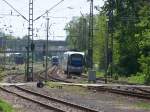 Blick auf die Einfahrtgruppe des Bahnhofs Saarbrcken-Brebach.