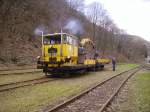 Ein Schmalspur SKL Rangiert im Bahnhof Brohl am 2.4.10