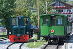 Die Deutz KG125BS-Diesellokomotive rangiert nach der Ankunft am Hafen Prien auf die andere Seite des Zuges.