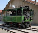Kleiner B-Kuppler der Chiemseebahn in Prien am 10.09.2009. Die Lok mit der Fabrik-Nr. 1813 ist laut Typenschild im Jahre 1887 von der Lokomotivfabrik Krauss & Co. in München gebaut worden.