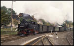 99740 fährt hier am 8.10.1992 um 11.02 Uhr mit einem Personenzug in Hammerunterwiesenthal ein.
