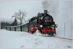 Räumfahrt - 99 1794 der Fichtelbergbahn bei der Ausfahrt aus Kretscham-Rothensehma.