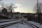 Abendstimmung an der Sdwest-Ausfahrt des Bahnhofes Cranzahl, aufgenommen am 30.12.2012.