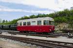 Triebwagen  T33 HMB  der Härtsfeld-Museumsbahn in Neresheim beim Museumstag am 14.5.2015