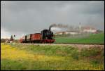 Lok 12 der HMB ist mit dem Personenzug P5 auf der Fahrt von Neresheim nach Sgmhle.