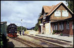 997237 ist hier am 7.9.1991 im Bahnhof Straßberg angekommen.