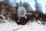 Winterdampf auf der Harzquerbahn. 99 7234 mit dem N8933 bei der Ausfahrt aus dem Thumkhulentunnel.

Thumkhulentunnel, 18. Dezember 2017