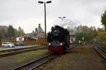 99 6001 während einer Rangierfahrt am 22.10.2016 im Bahnhof Stiege.